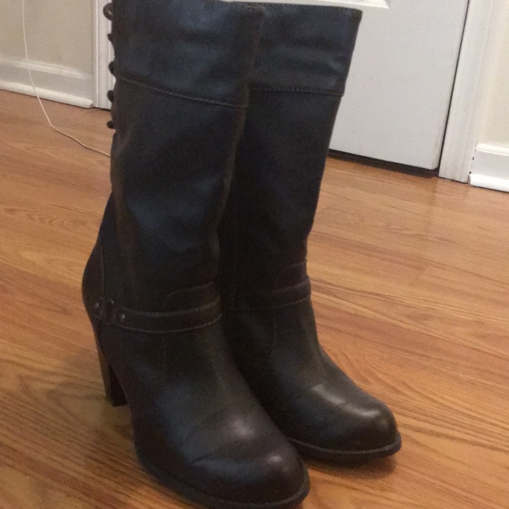 Jelly pop mid-calf booties.